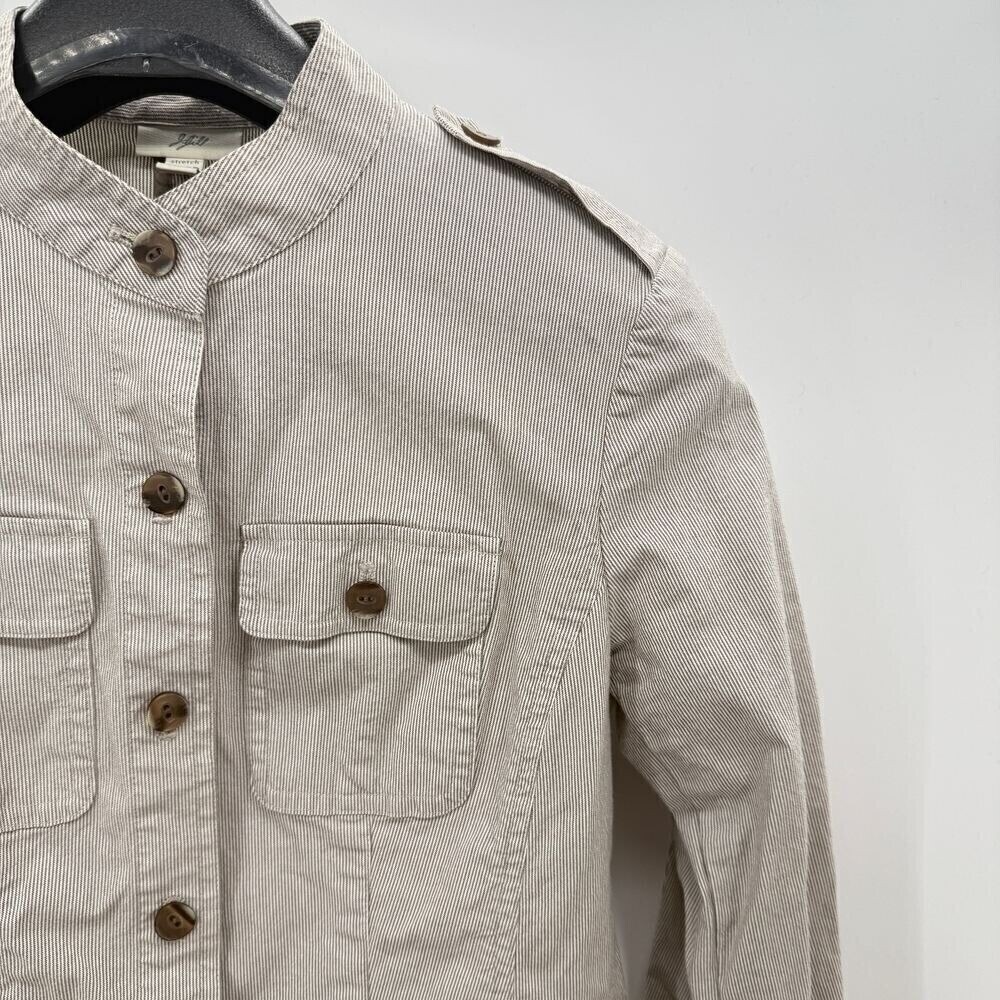 J.Jill Military Utility‎ Jacket Petite XXSP Button Front Striped XXS Petite Gorp